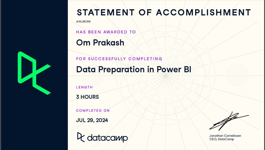 Data Preparation in Power BI Certificate