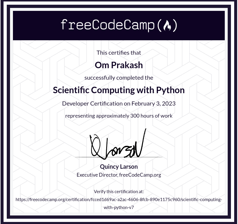Scientific Computing with Python Certificate